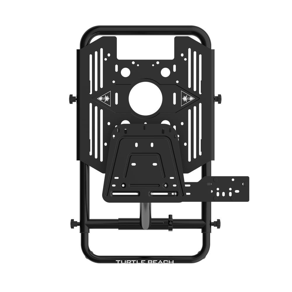 Turtle Beach VelocityOne Universal Stand for Flight Simulation & Racing Simulation Accessories with adjustable height design. metal construction. and fold flat design for PC & Xbox