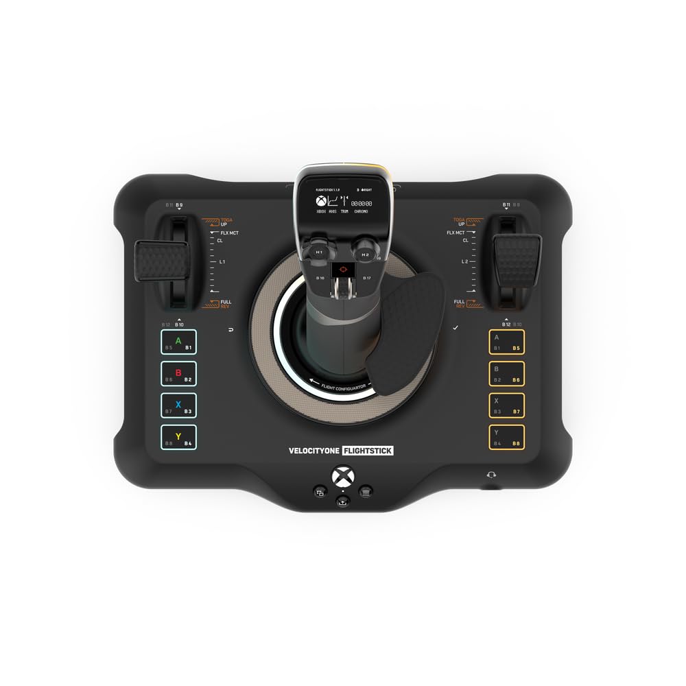 Turtle Beach VelocityOne Flightstick Universal Sim Controller. Xbox. PC | Xbox Series X|S. Xbox One. Joystick for Air & Space Combat Simulation. 27 Programmable Buttons. Hall-Effect Axes