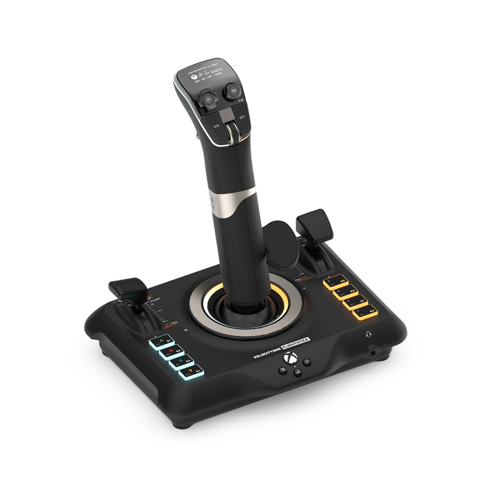 Turtle Beach VelocityOne Flightstick Universal Sim Controller. Xbox. PC | Xbox Series X|S. Xbox One. Joystick for Air & Space Combat Simulation. 27 Programmable Buttons. Hall-Effect Axes