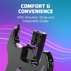 PDP Riffmaster Wireless Guitar Controller for PS5. PS4. PlayStation. PC | Licensed by Sony. Rock Band 4 & Fortnite Festival. 3.5mm audio jack. Rechargeable 36-Hr Battery. Collapsible Design