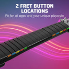 PDP Riffmaster Wireless Guitar Controller for Nintendo Switch 2. Lite. OLED | Licensed for Switch. Fortnite Festival. Rechargeable 40-Hr Battery. Collapsible Design. 2 Mappable Buttons. Audio Jack