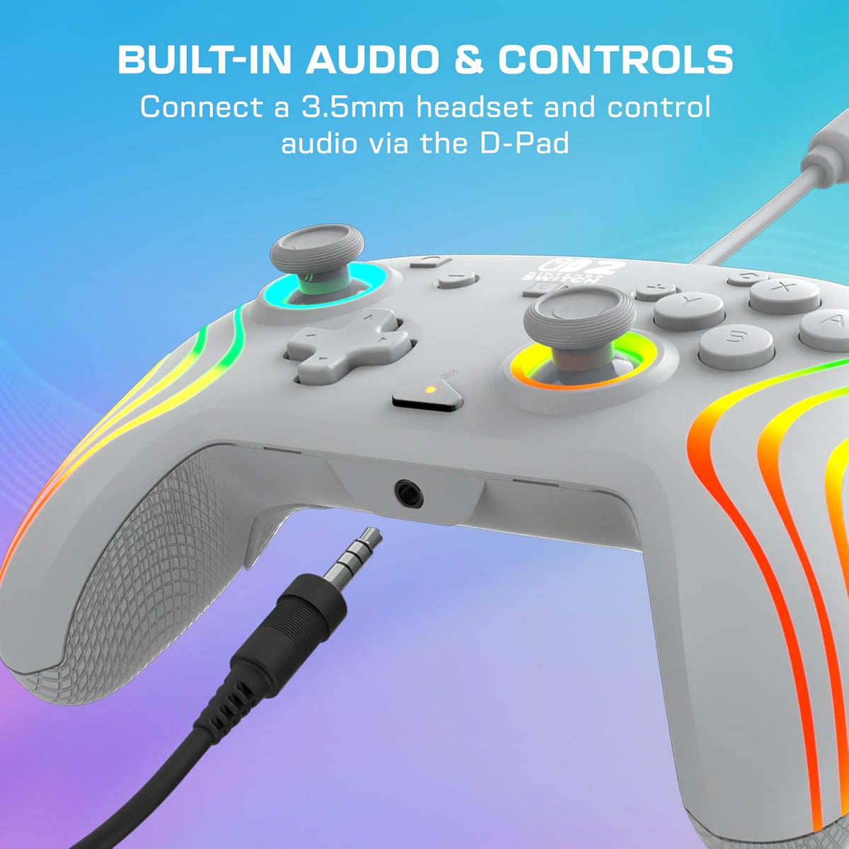 Turtle Beach Afterglow Wave Wired RGB Gaming Controller. Nintendo Switch 2 | Switch Lite. OLED. Hall-Effect Thumbsticks. 2 Mappable Back Buttons. Audio Controls. C-Button for GameChat. RGB Lights