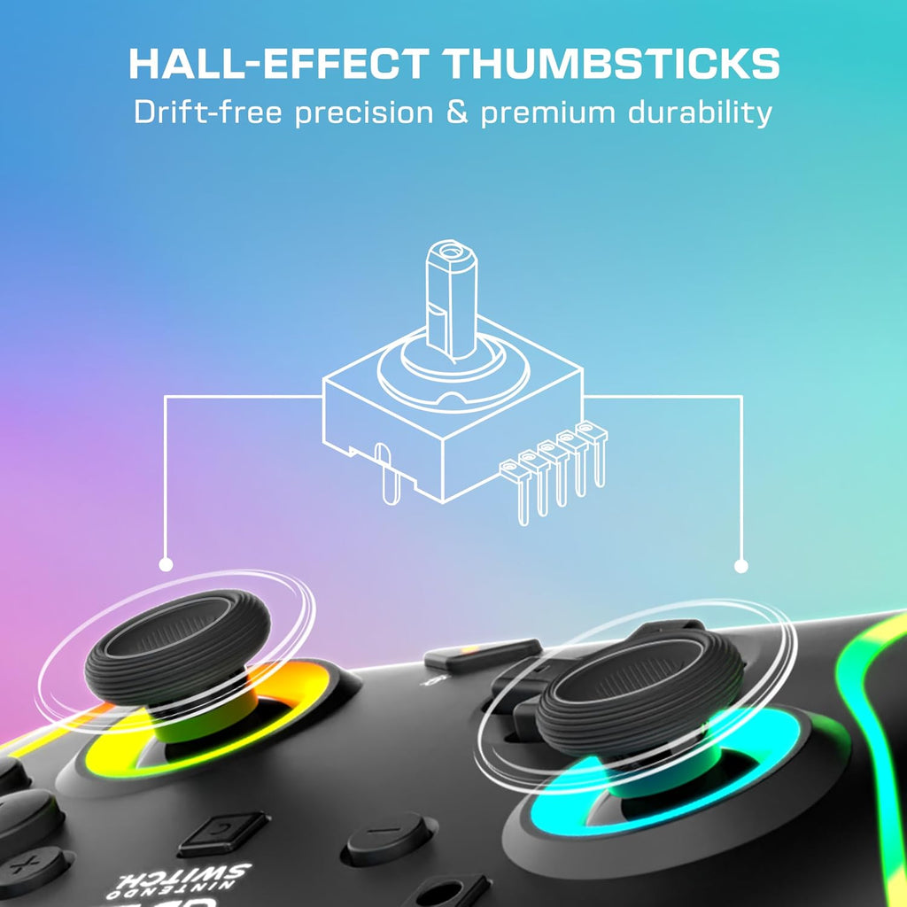 Turtle Beach Afterglow Wave Wired RGB Gaming Controller. Nintendo Switch 2 | Switch Lite. OLED. Hall-Effect Thumbsticks. 2 Mappable Back Buttons. Audio Controls. C-Button for GameChat. RGB Lights