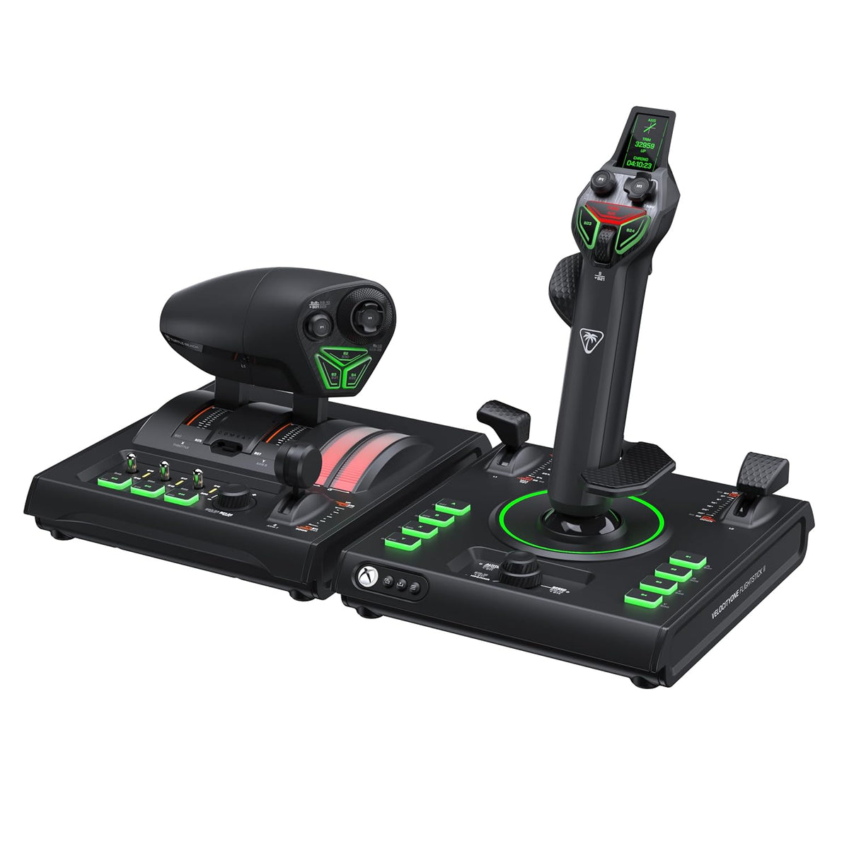 Turtle Beach VelocityOne Flightstick II for Xbox Series X|S. Xbox One & Windows PC - 16-bit Hall-Effect Precision. 8 Axes. 38 Programmable Inputs. RGB Lighting. Flight Display. HOTAS Expandable with Dual Throttle