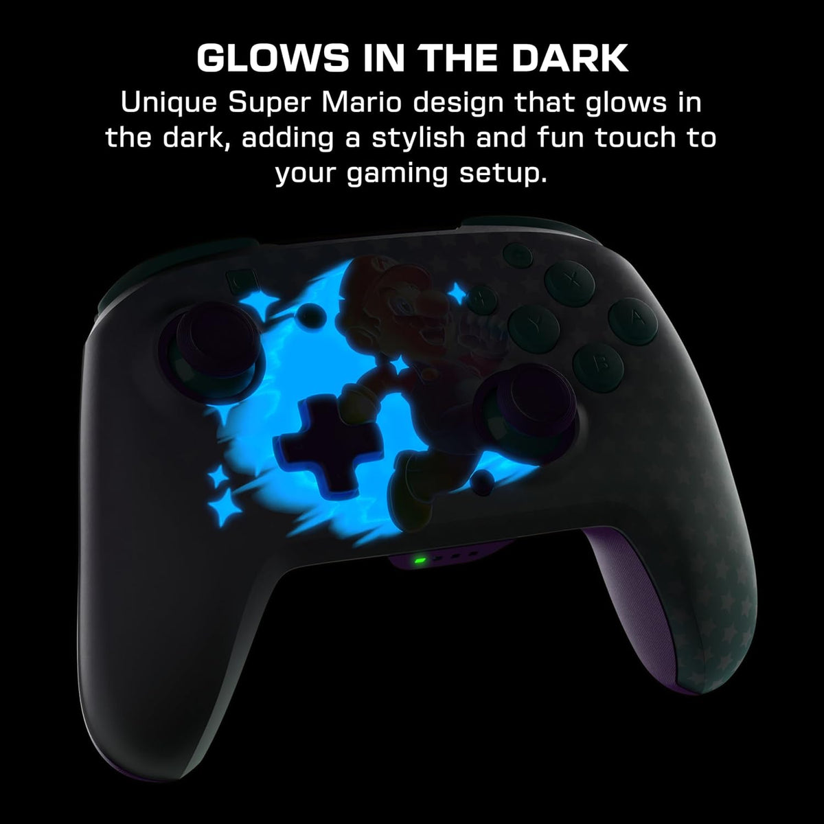Turtle Beach Rematch Wireless Controller Invincible Mario Nintendo Switch 2 | Nintendo Switch Lite. OLED. Glow-in-the-Dark Design. Rechargeable 40-Hr Battery. 2 Mappable Back Buttons