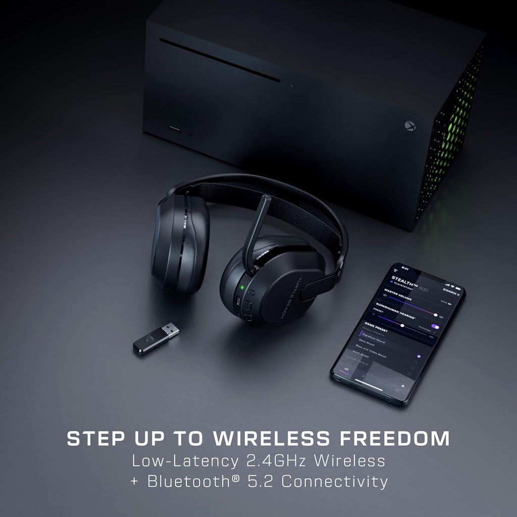 Turtle Beach Stealth 500 Wireless Multiplatform Gaming Headset for Xbox. PC | Xbox Series X|S. Xbox One. Bluetooth. 40mm Drivers. Rechargeable 40-Hr Battery. Flip-to-Mute Mic. Memory Foam Cushions