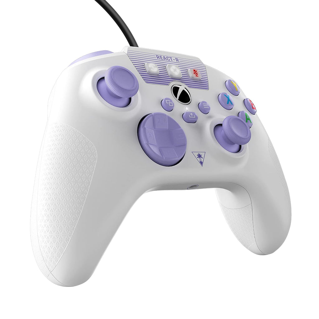 Turtle Beach REACT-R Wired Game Controller – Officially Licensed for Xbox Series X & S. Xbox One. and Windows 10|11 PC's – White & Purple