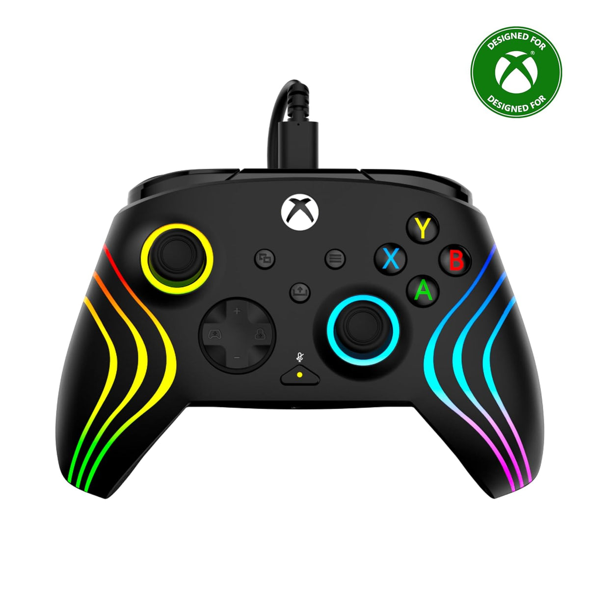 Turtle Beach Afterglow Wave Wired RGB Gaming Controller for Xbox & PC | Xbox Series X|S. Xbox One. Customizable RGB Lighting. 2 Mappable Buttons. Hall-Effect Hair Triggers. Audio Controls