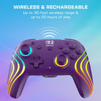Turtle Beach Afterglow Wave Wireless RGB Game Controller Nintendo Switch 2 | Switch Lite. OLED. TMR Thumbsticks. Rechargeable 20-Hr Battery. 2 Mappable Back Buttons. Motion Controls. C-Button