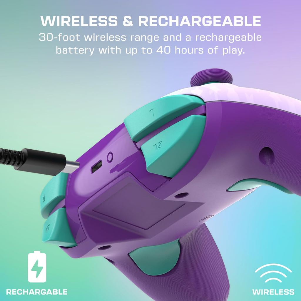 Turtle Beach Rematch Wireless Controller Invincible Mario Nintendo Switch 2 | Nintendo Switch Lite. OLED. Glow-in-the-Dark Design. Rechargeable 40-Hr Battery. 2 Mappable Back Buttons