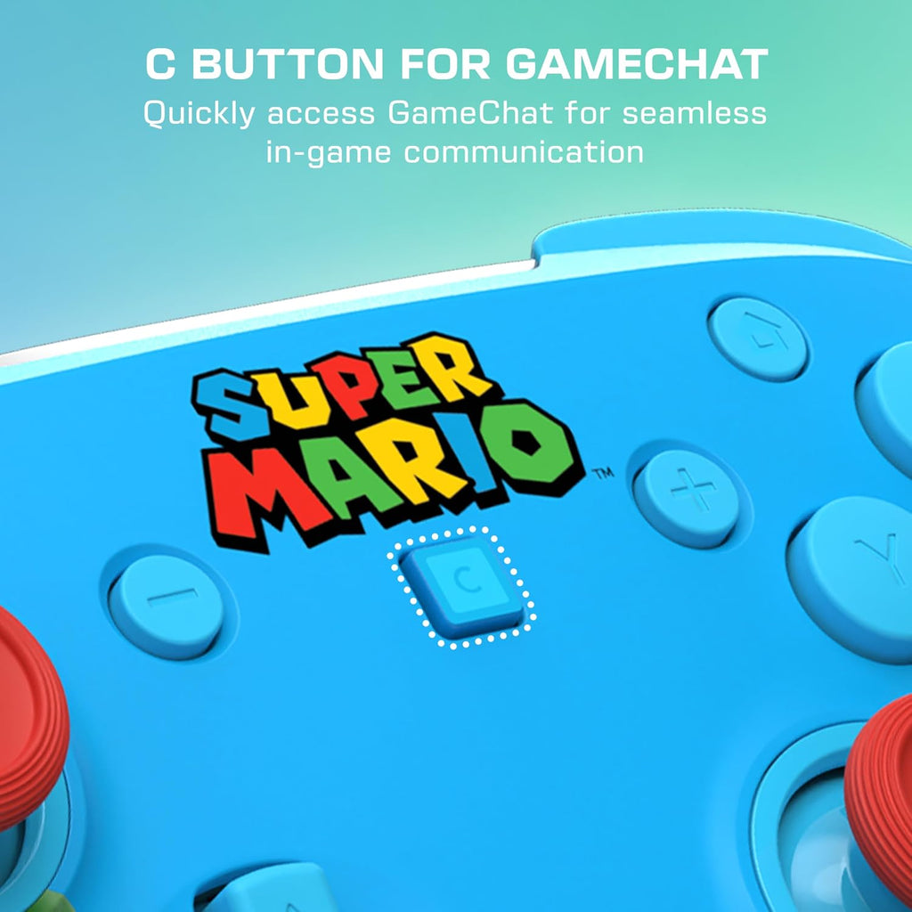 Turtle Beach Rematch Wireless Controller Mario & Luigi Nintendo Switch 2 | Nintendo Switch OLED. TMR Thumbsticks. Rechargeable 40-Hr Battery. 2 Mappable Back Buttons. Motion Controls