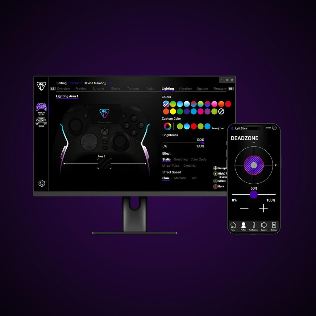 Turtle Beach Stealth Ultra Wireless RGB Gaming Controller. Xbox Series X|S | Also works with PC. Xbox One. Android. Bluetooth. Customizable Display Screen. Rapid Charging Dock. 30-Hr Battery