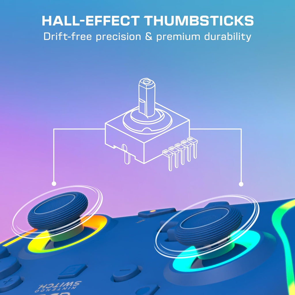 Turtle Beach Afterglow Wave Wired RGB Gaming Controller. Nintendo Switch 2 | Switch Lite. OLED. Hall-Effect Thumbsticks. 2 Mappable Back Buttons. Audio Controls. C-Button for GameChat. RGB Lights