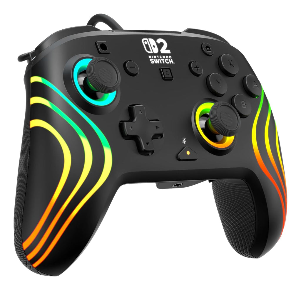 Turtle Beach Afterglow Wave Wired RGB Gaming Controller. Nintendo Switch 2 | Switch Lite. OLED. Hall-Effect Thumbsticks. 2 Mappable Back Buttons. Audio Controls. C-Button for GameChat. RGB Lights