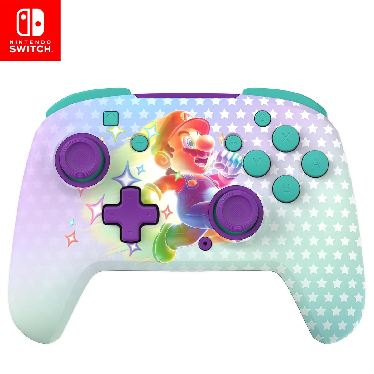 Turtle Beach Rematch Wireless Controller Invincible Mario Nintendo Switch 2 | Nintendo Switch Lite. OLED. Glow-in-the-Dark Design. Rechargeable 40-Hr Battery. 2 Mappable Back Buttons