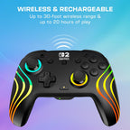 Turtle Beach Afterglow Wave Wireless RGB Game Controller Nintendo Switch 2 | Switch Lite. OLED. TMR Thumbsticks. Rechargeable 20-Hr Battery. 2 Mappable Back Buttons. Motion Controls. C-Button