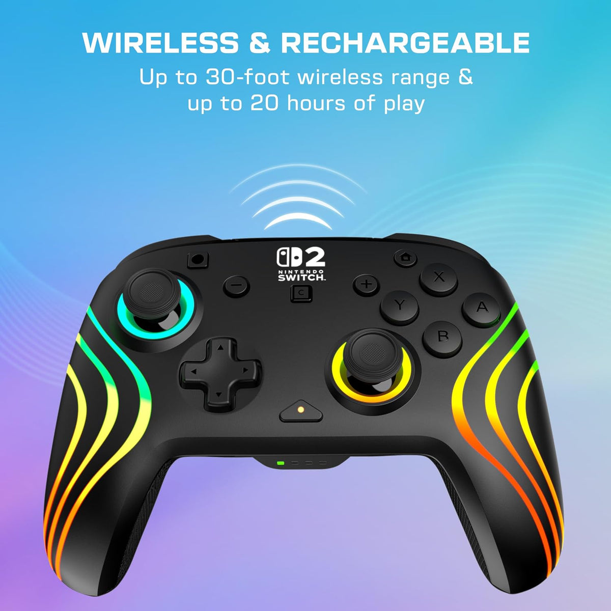 Turtle Beach Afterglow Wave Wireless RGB Game Controller Nintendo Switch 2 | Switch Lite. OLED. TMR Thumbsticks. Rechargeable 20-Hr Battery. 2 Mappable Back Buttons. Motion Controls. C-Button