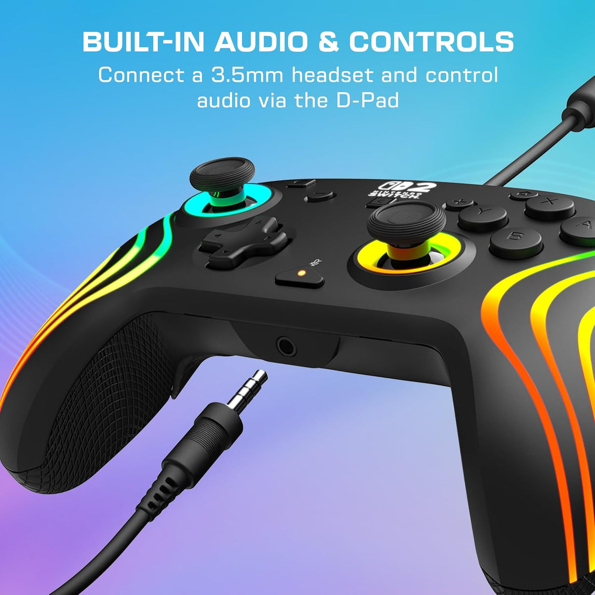 Turtle Beach Afterglow Wave Wired RGB Gaming Controller. Nintendo Switch 2 | Switch Lite. OLED. Hall-Effect Thumbsticks. 2 Mappable Back Buttons. Audio Controls. C-Button for GameChat. RGB Lights