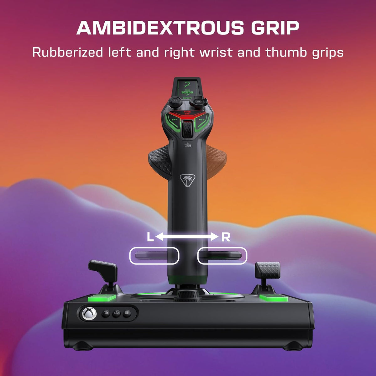 Turtle Beach VelocityOne Flightstick II for Xbox Series X|S. Xbox One & Windows PC - 16-bit Hall-Effect Precision. 8 Axes. 38 Programmable Inputs. RGB Lighting. Flight Display. HOTAS Expandable with Dual Throttle