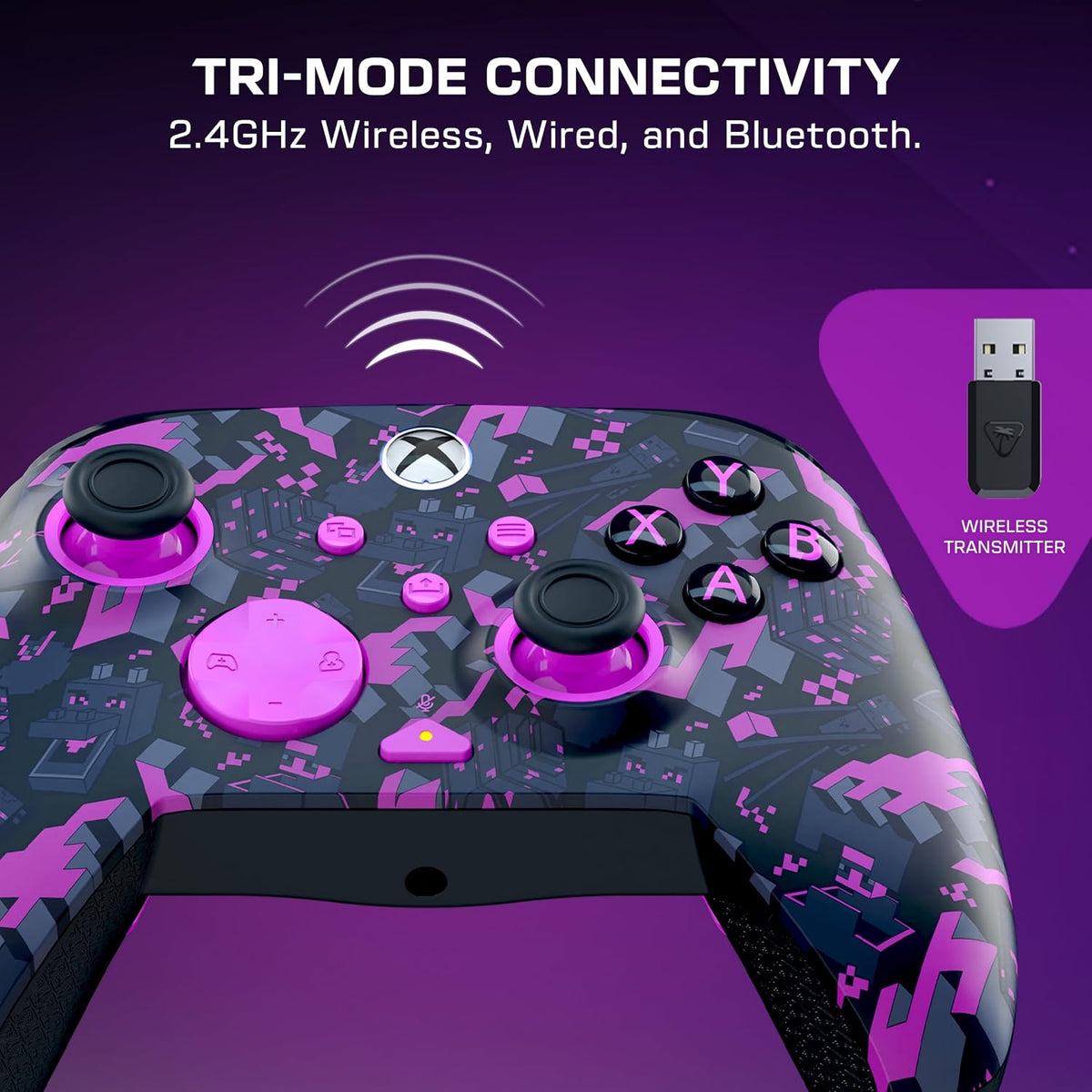 Turtle Beach Rematch Minecraft Wireless RGB Gaming Controller - Licensed for XBOX Series X|S. XBOX One. PC. Android Bluetooth Devices - Rumble Motors. Impulse Triggers. Back Buttons. TMR Thumbsticks
