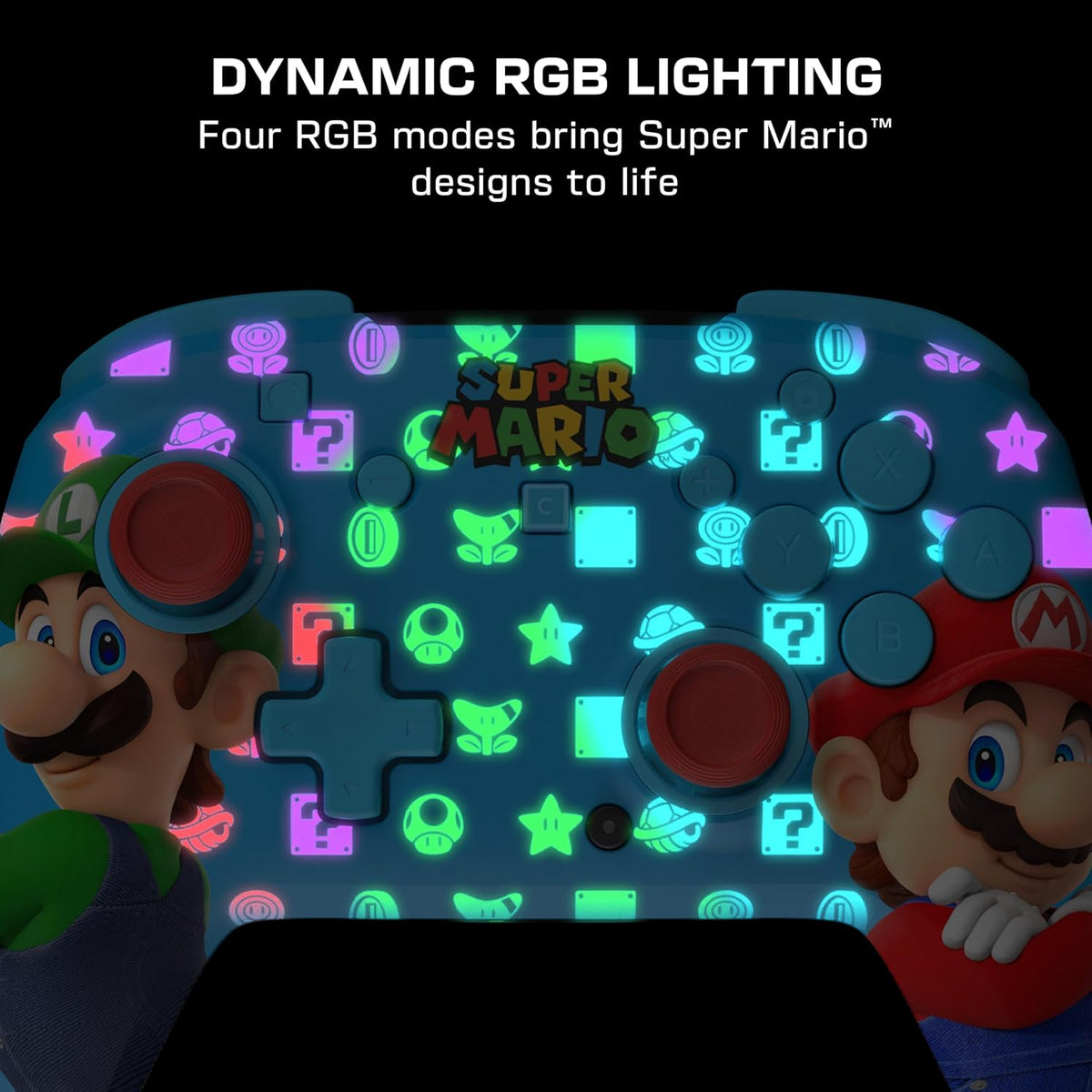 Turtle Beach Rematch Wireless Controller Mario & Luigi Nintendo Switch 2 | Nintendo Switch OLED. TMR Thumbsticks. Rechargeable 40-Hr Battery. 2 Mappable Back Buttons. Motion Controls