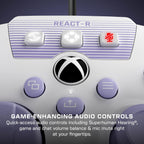 Turtle Beach REACT-R Wired Game Controller – Officially Licensed for Xbox Series X & S. Xbox One. and Windows 10|11 PC's – White & Purple