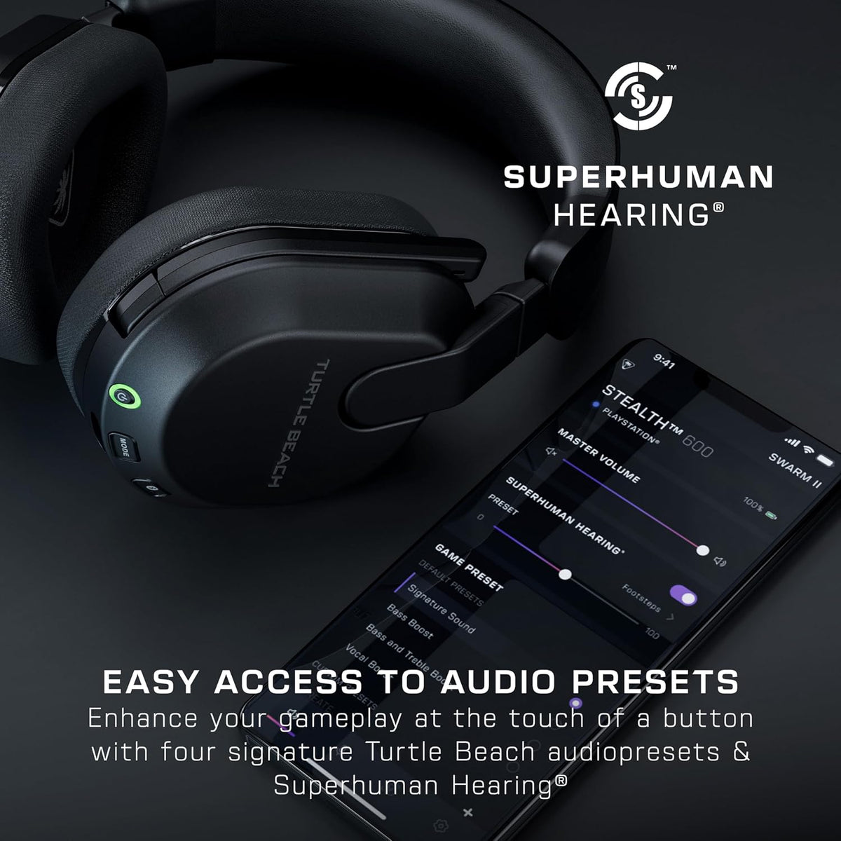 Turtle Beach Stealth 600 Wireless Gaming Headset for Xbox. PS5. PC. Mobile | Xbox Series X|S. Xbox One. PlayStation. PS4. Multiplatform. Bluetooth. 50mm Drivers. 80-Hr Battery. Flip-to-Mute Mic