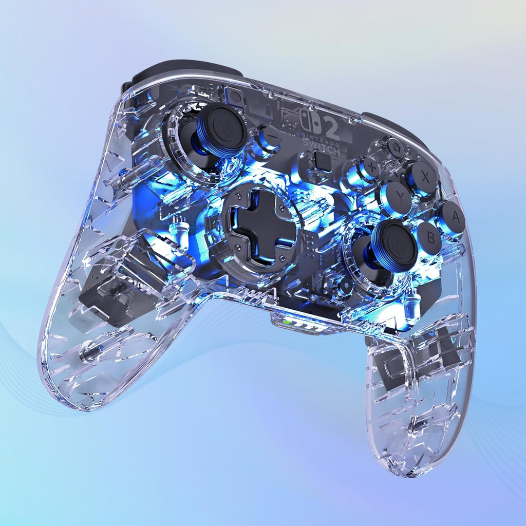 Turtle Beach Afterglow Wireless RGB Gaming Controller. Nintendo Switch 2 | Nintendo Switch Lite. OLED. TMR Thumbsticks. Rechargeable 40-Hr Battery. 2 Mappable Back Buttons. LED Lighting. Translucent