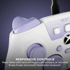 Turtle Beach REACT-R Wired Game Controller – Officially Licensed for Xbox Series X & S. Xbox One. and Windows 10|11 PC's – White & Purple