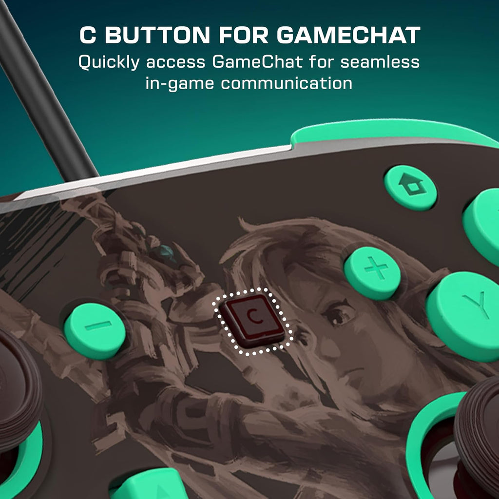 Turtle Beach Rematch Wired Controller The Legend of Zelda Nintendo Switch 2 | Nintendo Switch 2. Lite. OLED. Hall-Effect Thumbsticks. 2 Mappable Buttons. Glows-in-the-Dark. C-Button. The Legend of Zelda
