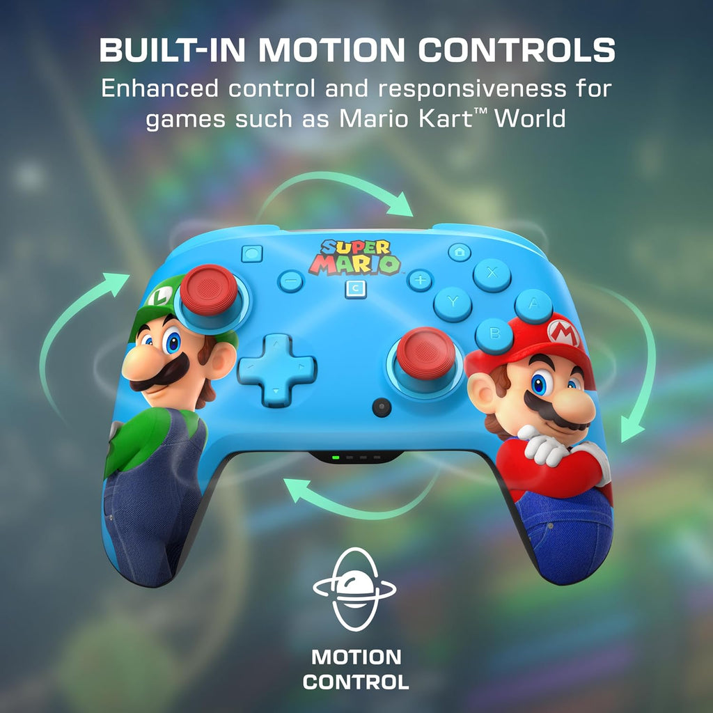 Turtle Beach Rematch Wireless Controller Mario & Luigi Nintendo Switch 2 | Nintendo Switch OLED. TMR Thumbsticks. Rechargeable 40-Hr Battery. 2 Mappable Back Buttons. Motion Controls