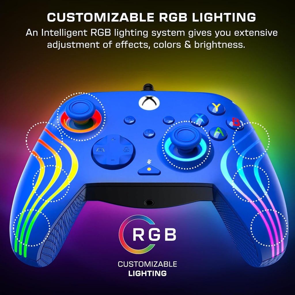 Turtle Beach Afterglow Wave Wired RGB Gaming Controller for Xbox & PC | Xbox Series X|S. Xbox One. Customizable RGB Lighting. 2 Mappable Buttons. Hall-Effect Hair Triggers. Audio Controls