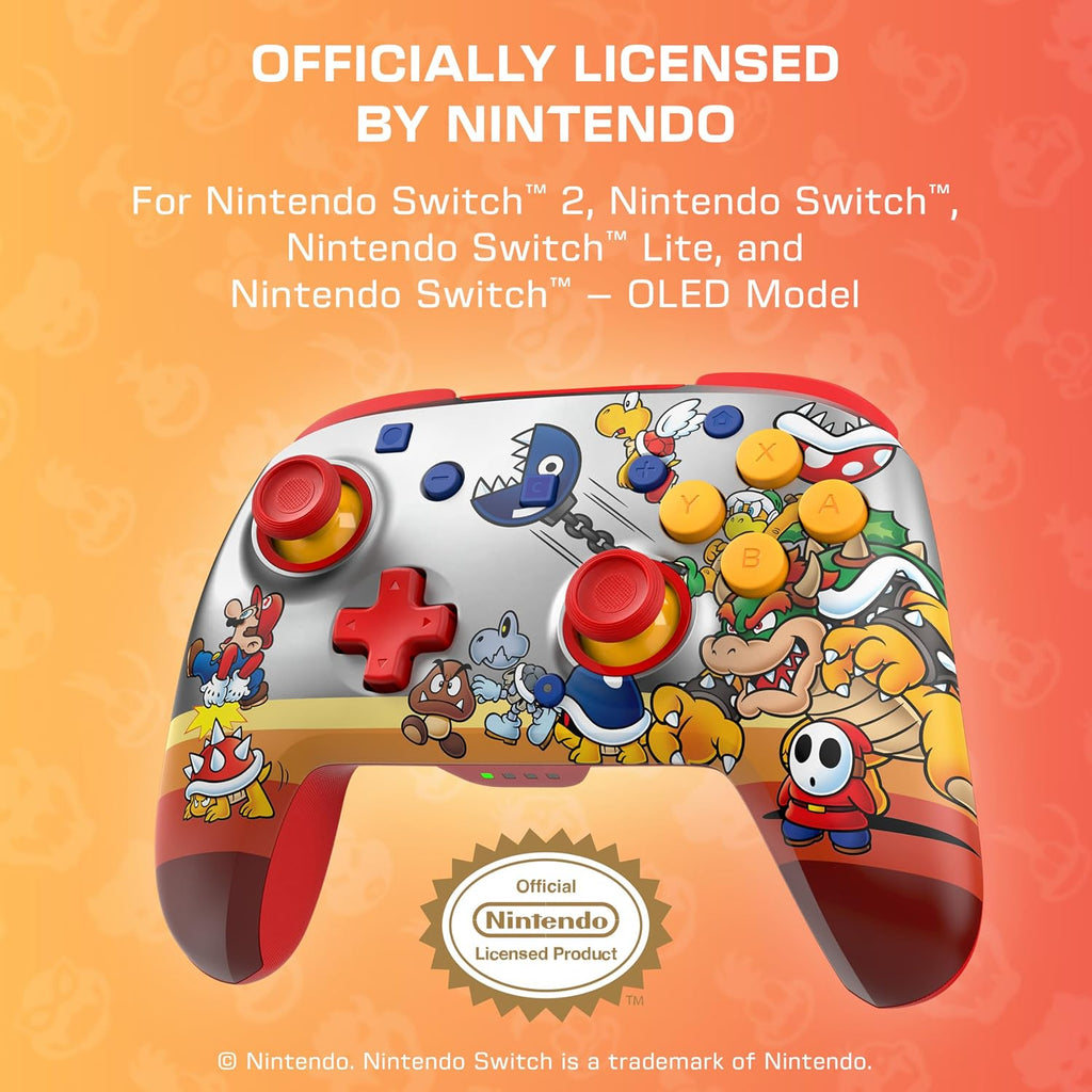 Turtle Beach Rematch Wireless Controller Koopa Troop Nintendo Switch 2 | Nintendo Switch OLED. TMR Thumbsticks. Rechargeable 40-Hr Battery. 2 Mappable Back Buttons. Motion Controls