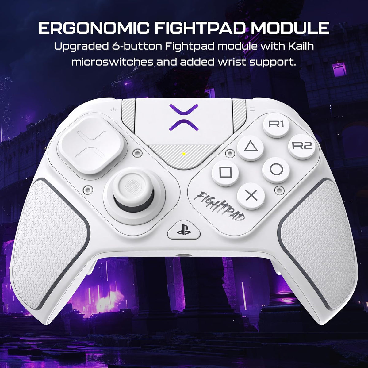 Turtle Beach Victrix Pro BFG Reloaded Wireless Gaming Controller for PS5 | PS5. PS4. PlayStation. PC. Modular. Fightpad Module. Hall-Effect Sticks. Triggers. 4 Remappable Buttons. Esports. White