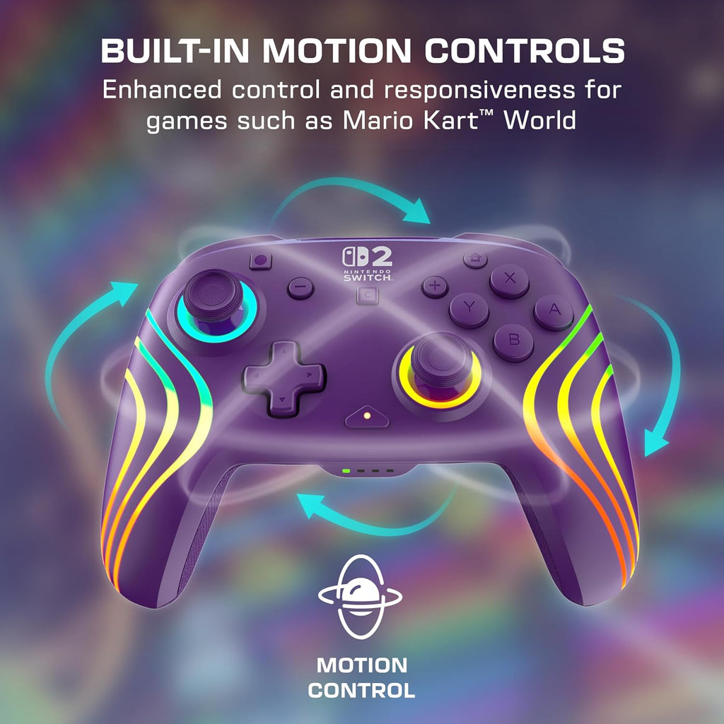 Turtle Beach Afterglow Wave Wireless RGB Game Controller Nintendo Switch 2 | Switch Lite. OLED. TMR Thumbsticks. Rechargeable 20-Hr Battery. 2 Mappable Back Buttons. Motion Controls. C-Button