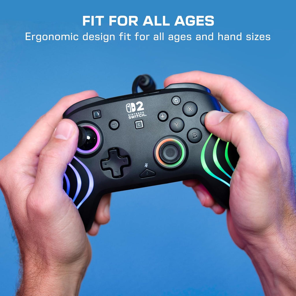 Turtle Beach Afterglow Wave Wired RGB Gaming Controller. Nintendo Switch 2 | Switch Lite. OLED. Hall-Effect Thumbsticks. 2 Mappable Back Buttons. Audio Controls. C-Button for GameChat. RGB Lights