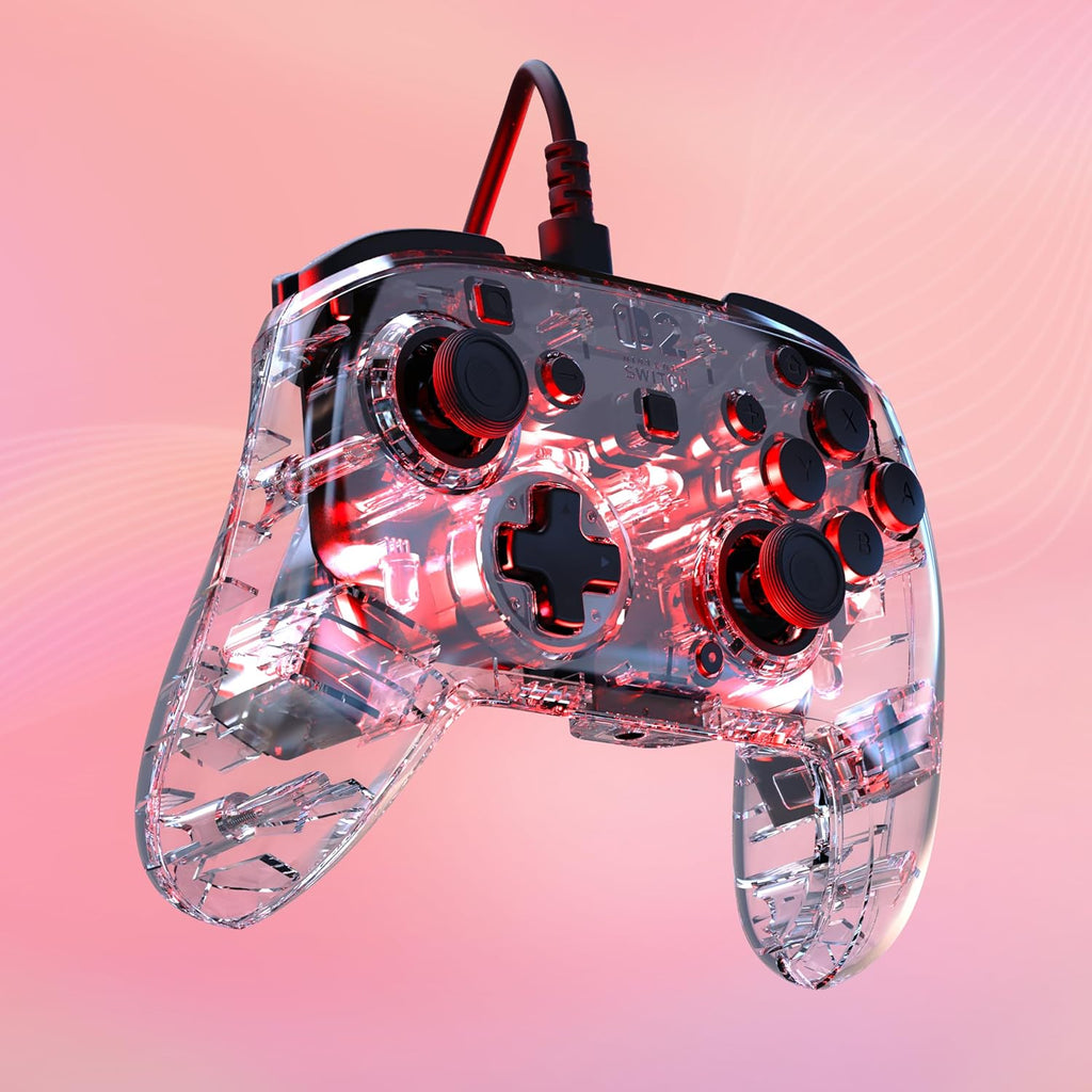 Turtle Beach Afterglow Wired RGB Gaming Controller. Nintendo Switch 2. Lite | Nintendo Switch OLED. Hall-Effect Thumbsticks. 2 Mappable Back Buttons. Adjustable LED Lighting. Audio Jack. Translucent