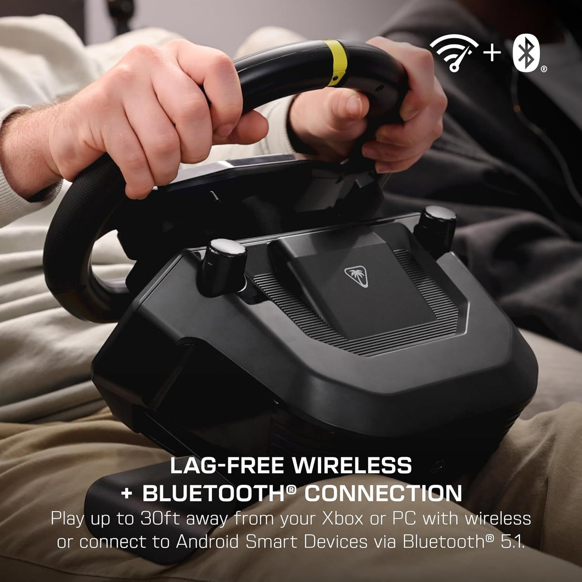 Turtle Beach Racer Wireless Racing Wheel System Officially Licensed for Xbox Series X|S & Xbox One and Windows PCs – Complete Design. Reliable Wireless Connection. up to 30Hr Battery