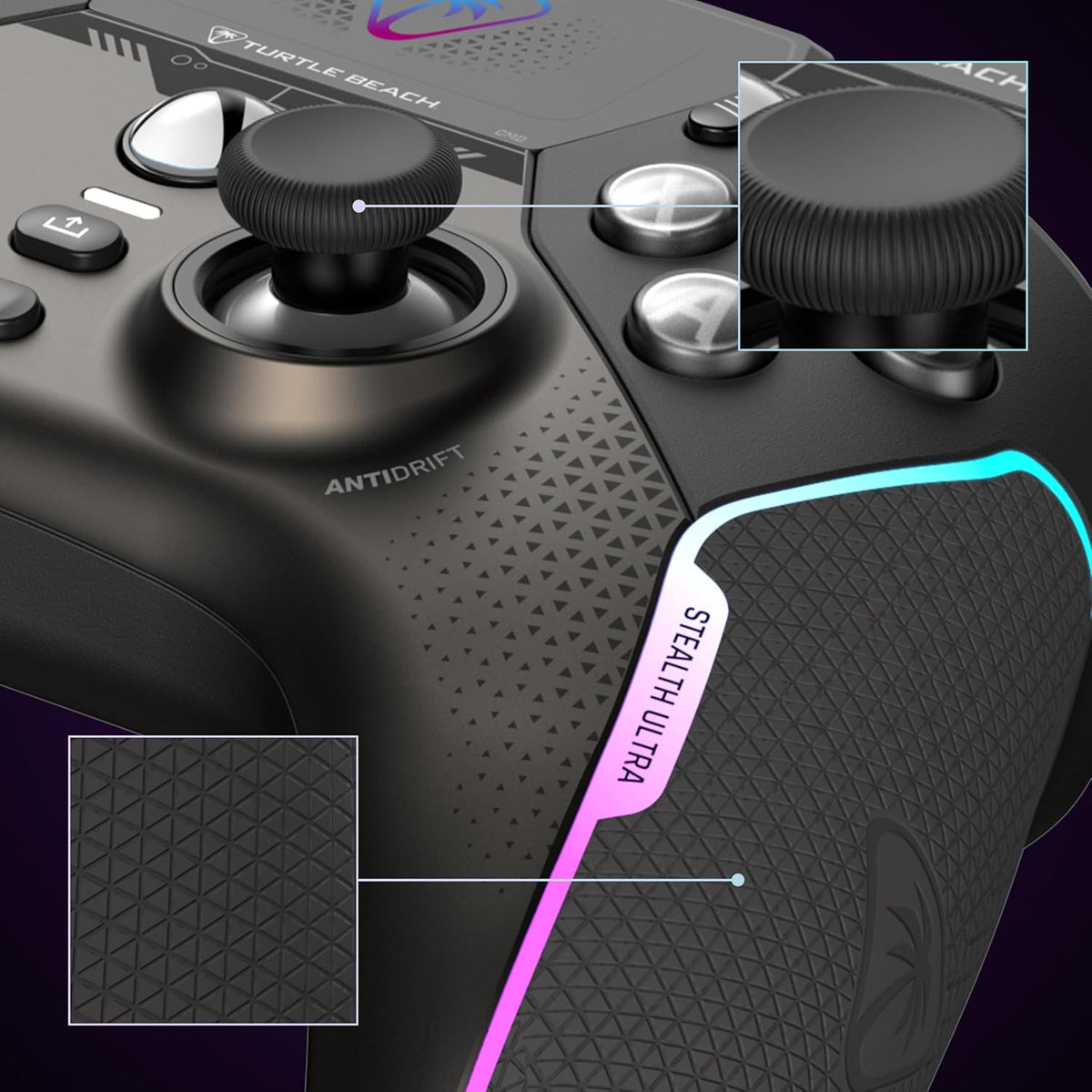 Turtle Beach Stealth Ultra Wireless RGB Gaming Controller. Xbox Series X|S | Also works with PC. Xbox One. Android. Bluetooth. Customizable Display Screen. Rapid Charging Dock. 30-Hr Battery