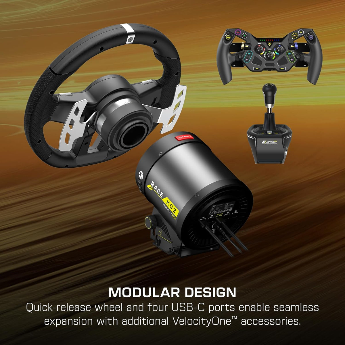 Turtle Beach VelocityOne Race KD3 Direct Drive Force Feedback Racing Wheel & Pedals for Xbox Series X|S. Xbox One & Windows 10/11 PC. USB C Connectivity