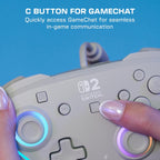 Turtle Beach Afterglow Wave Wired RGB Gaming Controller. Nintendo Switch 2 | Switch Lite. OLED. Hall-Effect Thumbsticks. 2 Mappable Back Buttons. Audio Controls. C-Button for GameChat. RGB Lights