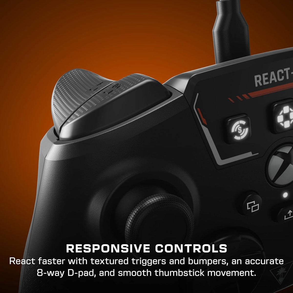 Turtle Beach REACT-R Controller Wired Game Controller – Xbox Series X. Xbox Series S. Xbox One & Windows – Audio Controls. Mappable Buttons. Textured Grips