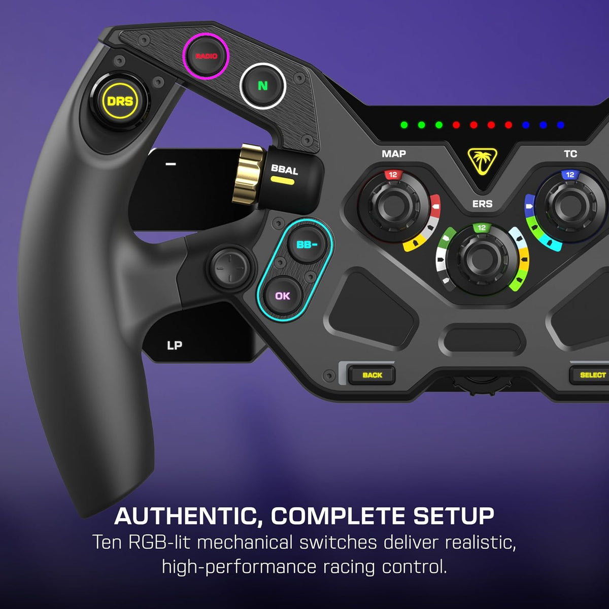 Turtle Beach VelocityOne F-RX Formula Racing Wheel for Xbox & PC | For VelocityOne Race & VelocityOne KD3 Wheelbases. Hall-Effect Clutch Paddles. Magnetic Paddle Shifters. Rotary Dials