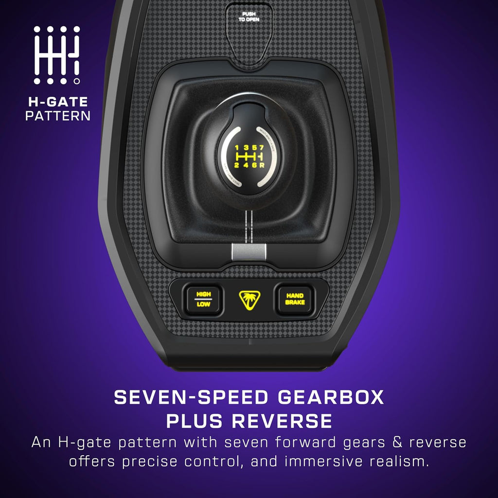 Turtle Beach VelocityOne Multi-Shift Sim Racing Shifter. Handbrake Xbox. PC | Xbox Series X|S. Xbox One. Windows PC. 7-Gear + R H-Gate & Sequential Shifter. Handbrake. Hall-Effect Magnetic Sensors