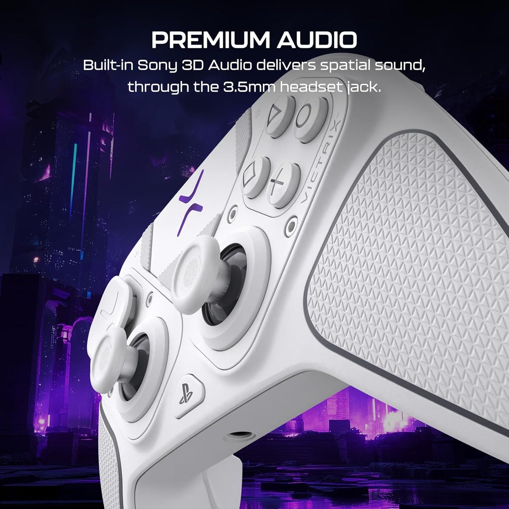 Turtle Beach Victrix Pro BFG Reloaded Wireless Gaming Controller for PS5 | PS5. PS4. PlayStation. PC. Modular. Fightpad Module. Hall-Effect Sticks. Triggers. 4 Remappable Buttons. Esports. White