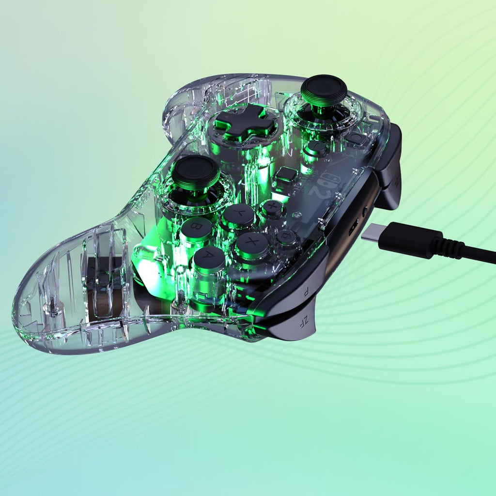 Turtle Beach Afterglow Wireless RGB Gaming Controller. Nintendo Switch 2 | Nintendo Switch Lite. OLED. TMR Thumbsticks. Rechargeable 40-Hr Battery. 2 Mappable Back Buttons. LED Lighting. Translucent