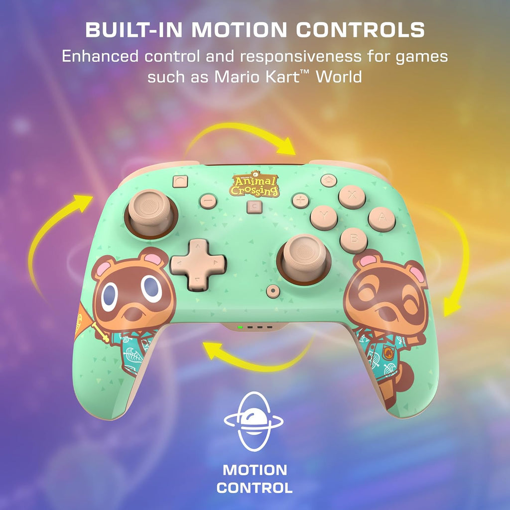 Turtle Beach Rematch Wireless Controller Animal Crossing Nintendo Switch 2 | Nintendo Switch OLED. TMR Thumbsticks. Rechargeable 40-Hr Battery. 2 Mappable Back Buttons. Motion Controls. Timmy Tommy