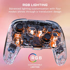 Turtle Beach Afterglow Wireless RGB Gaming Controller. Nintendo Switch 2 | Nintendo Switch Lite. OLED. TMR Thumbsticks. Rechargeable 40-Hr Battery. 2 Mappable Back Buttons. LED Lighting. Translucent