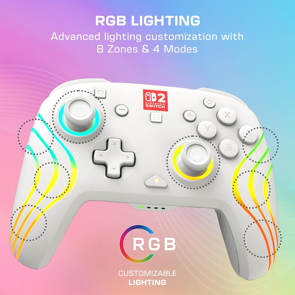 Turtle Beach Afterglow Wave Wireless RGB Game Controller Nintendo Switch 2 | Switch Lite. OLED. TMR Thumbsticks. Rechargeable 20-Hr Battery. 2 Mappable Back Buttons. Motion Controls. C-Button