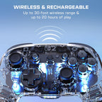 Turtle Beach Afterglow Wireless RGB Gaming Controller. Nintendo Switch 2 | Nintendo Switch Lite. OLED. TMR Thumbsticks. Rechargeable 40-Hr Battery. 2 Mappable Back Buttons. LED Lighting. Translucent